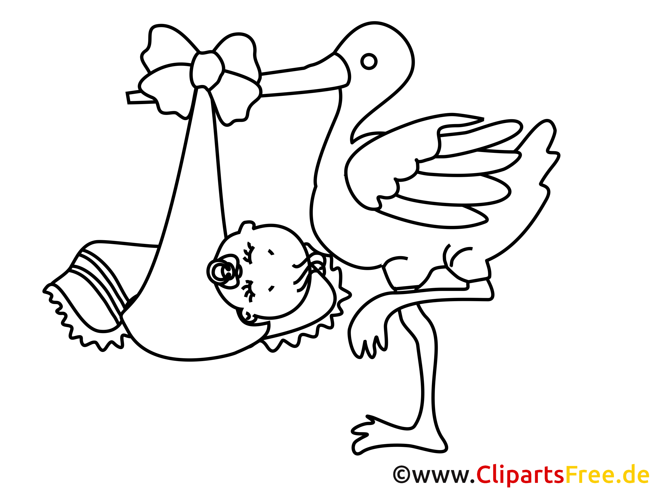 dessin gratuit cigogne  bébé à colorier  bébé coloriages