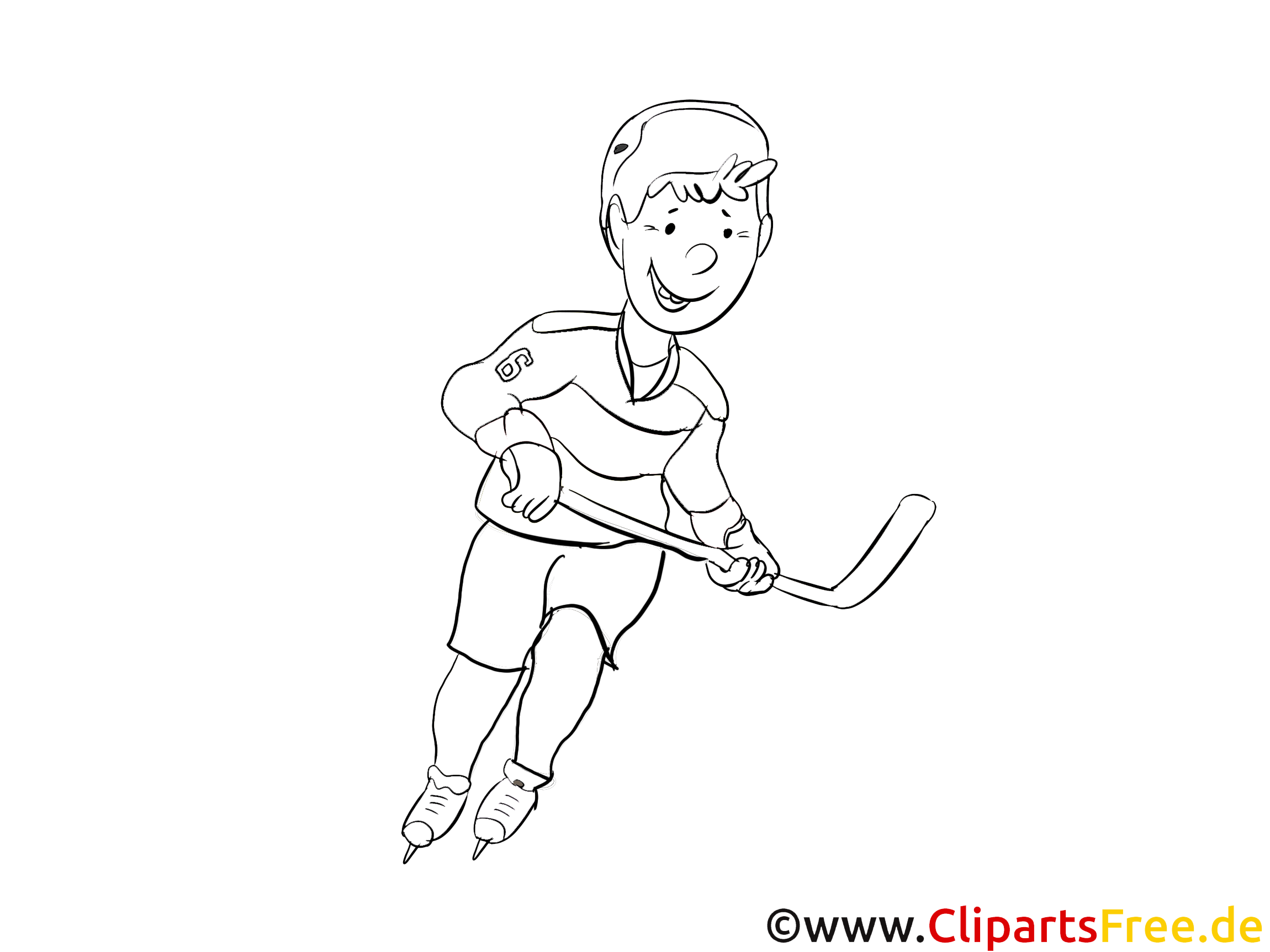 Patins   glace clipart gratuit – Hockey   colorier