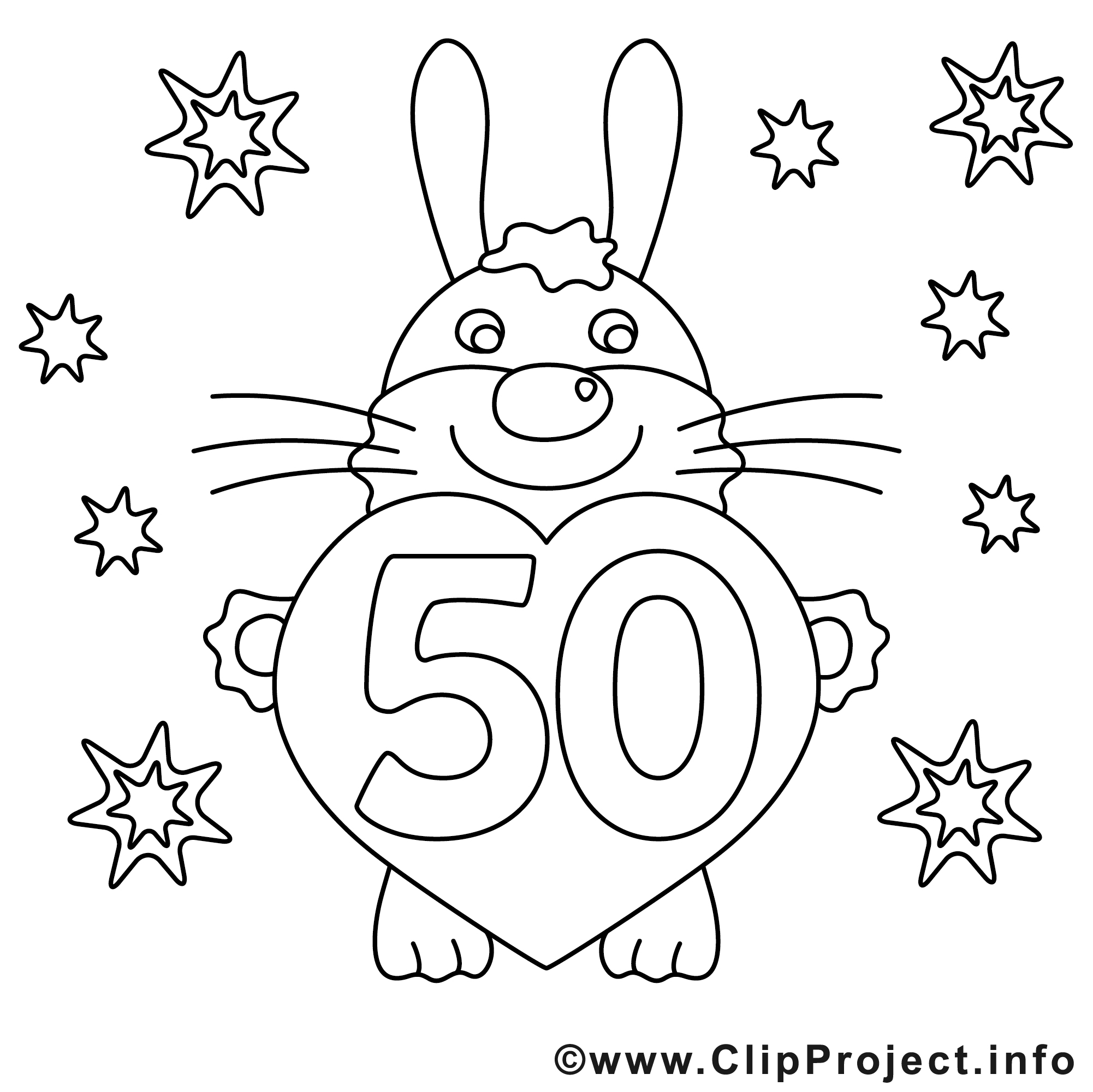 50 ans dessin   télécharger – Anniversaire   colorier