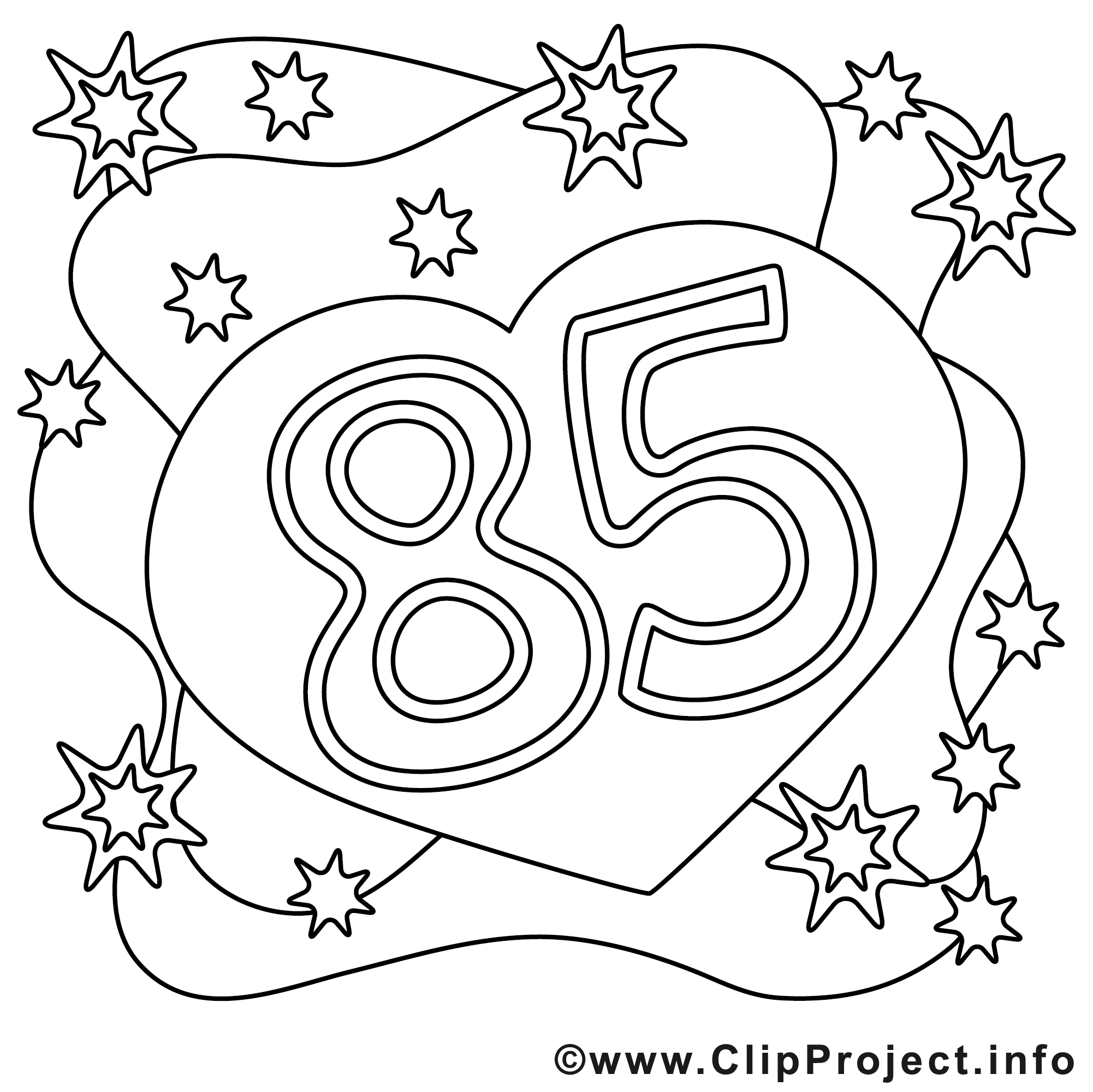 85 ans dessin à télécharger – Anniversaire à colorier - Anniversaire