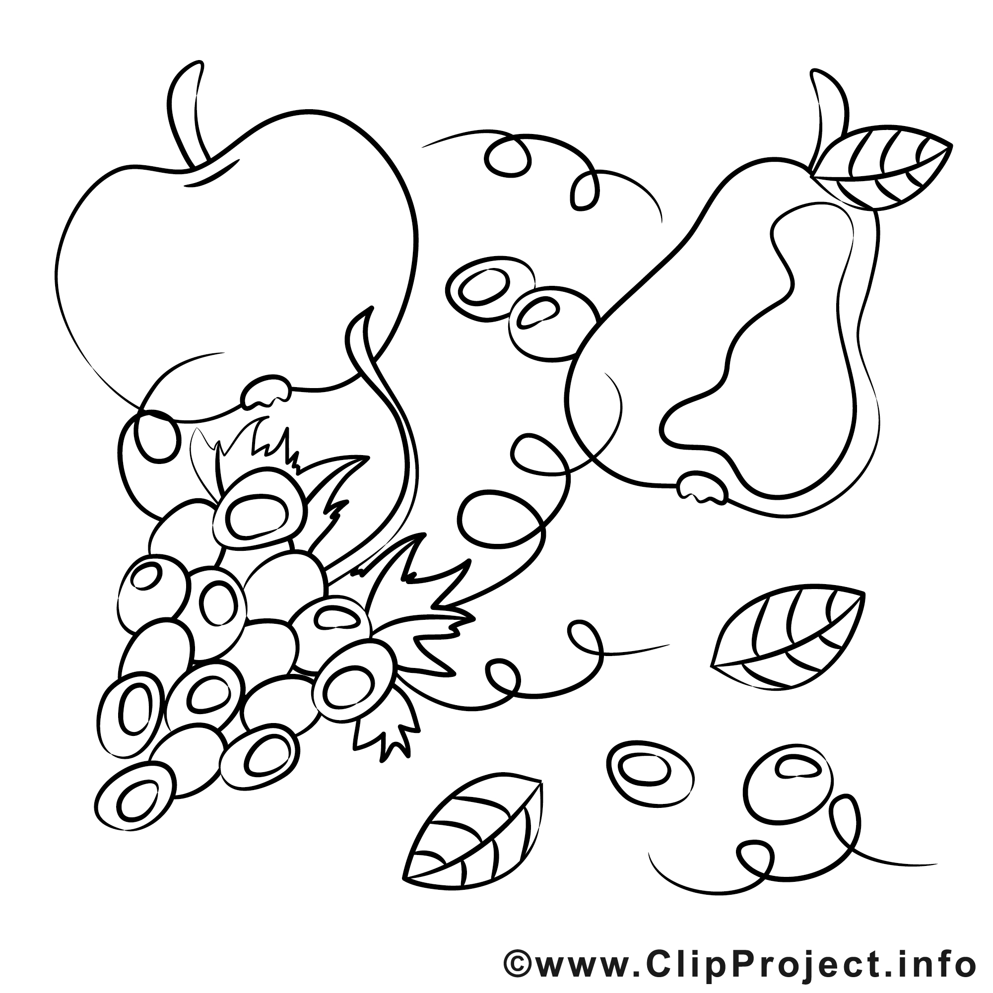 Fruits images gratuites – Automne à colorier  Automne coloriages