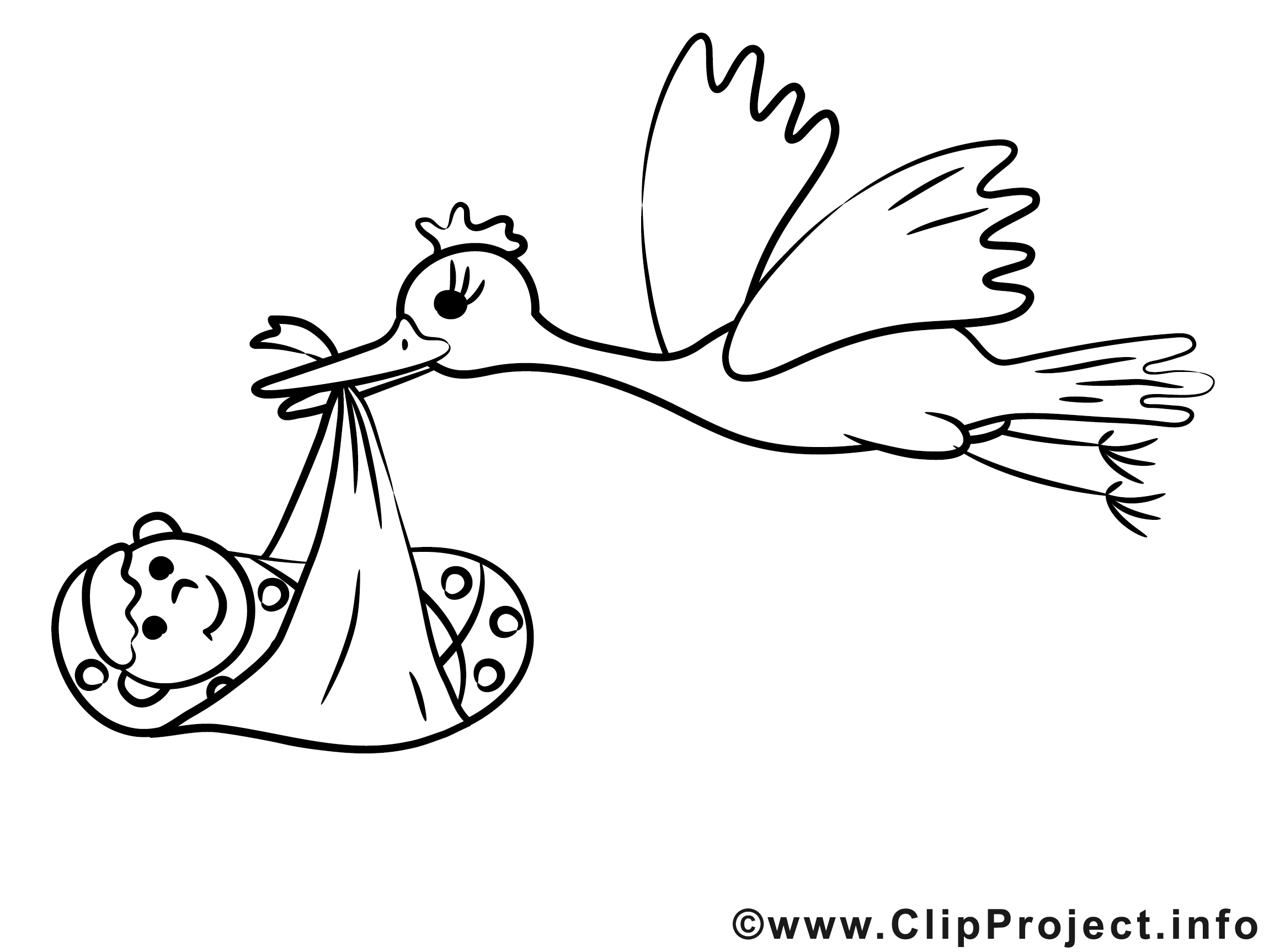 Image gratuite cigogne Bébé à colorier Bébé coloriages dessin