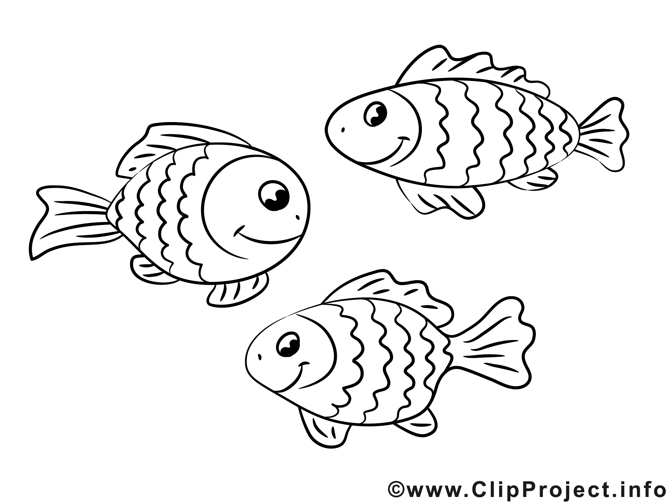 poissons dessin à imprimer clip arts gratuits  divers