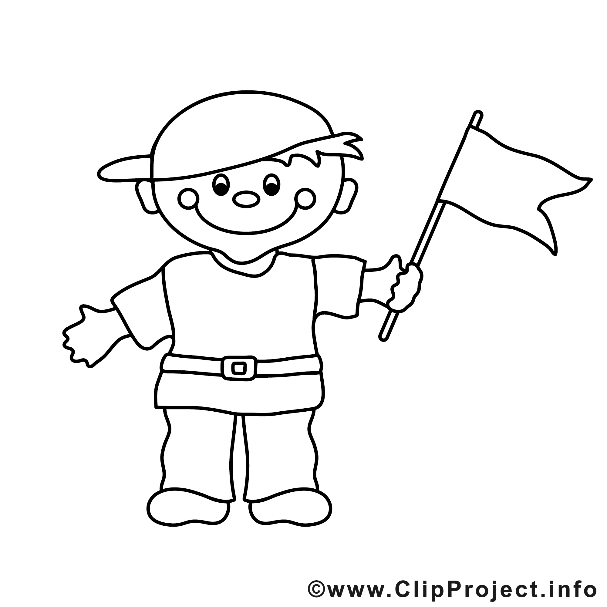 Drapeau gar§on clipart gratuit – Enfants   colorier