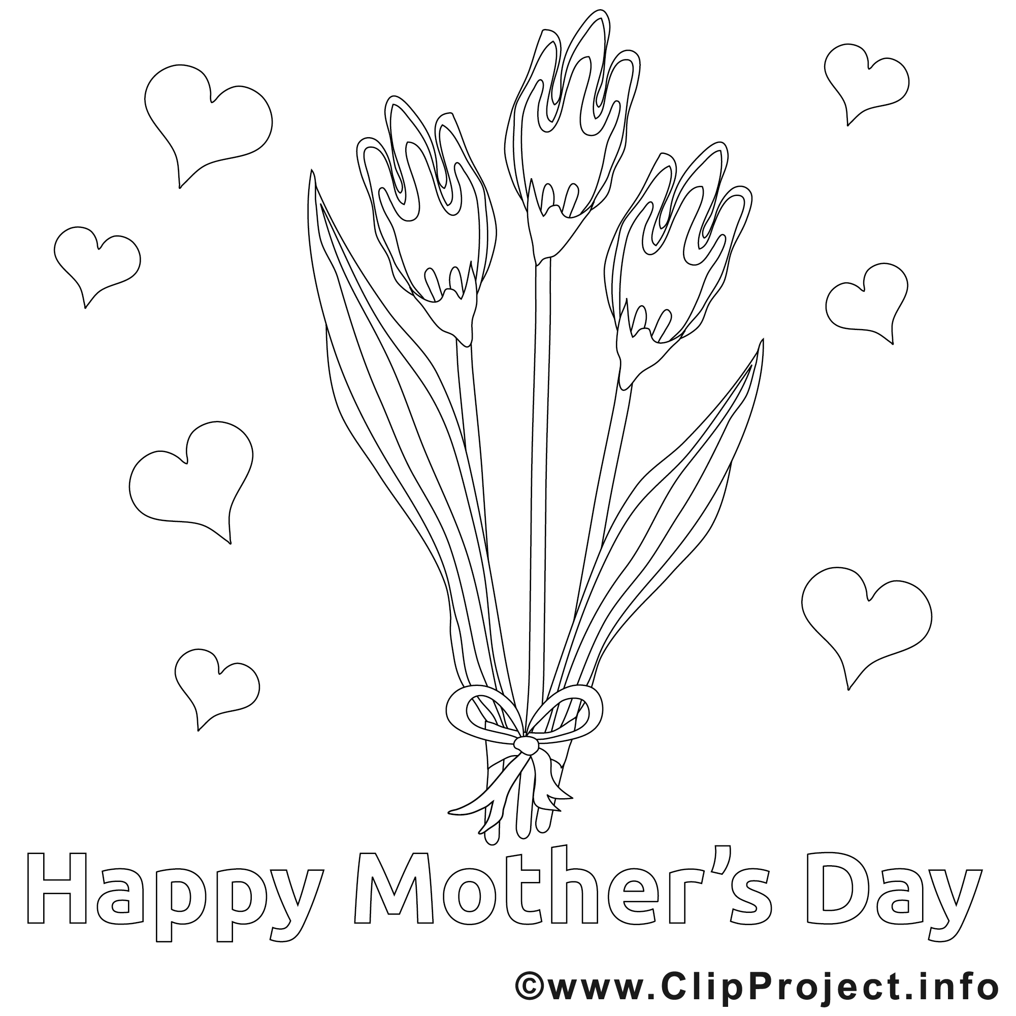 Tulipes dessin   télécharger – Fªte des m¨res   colorier