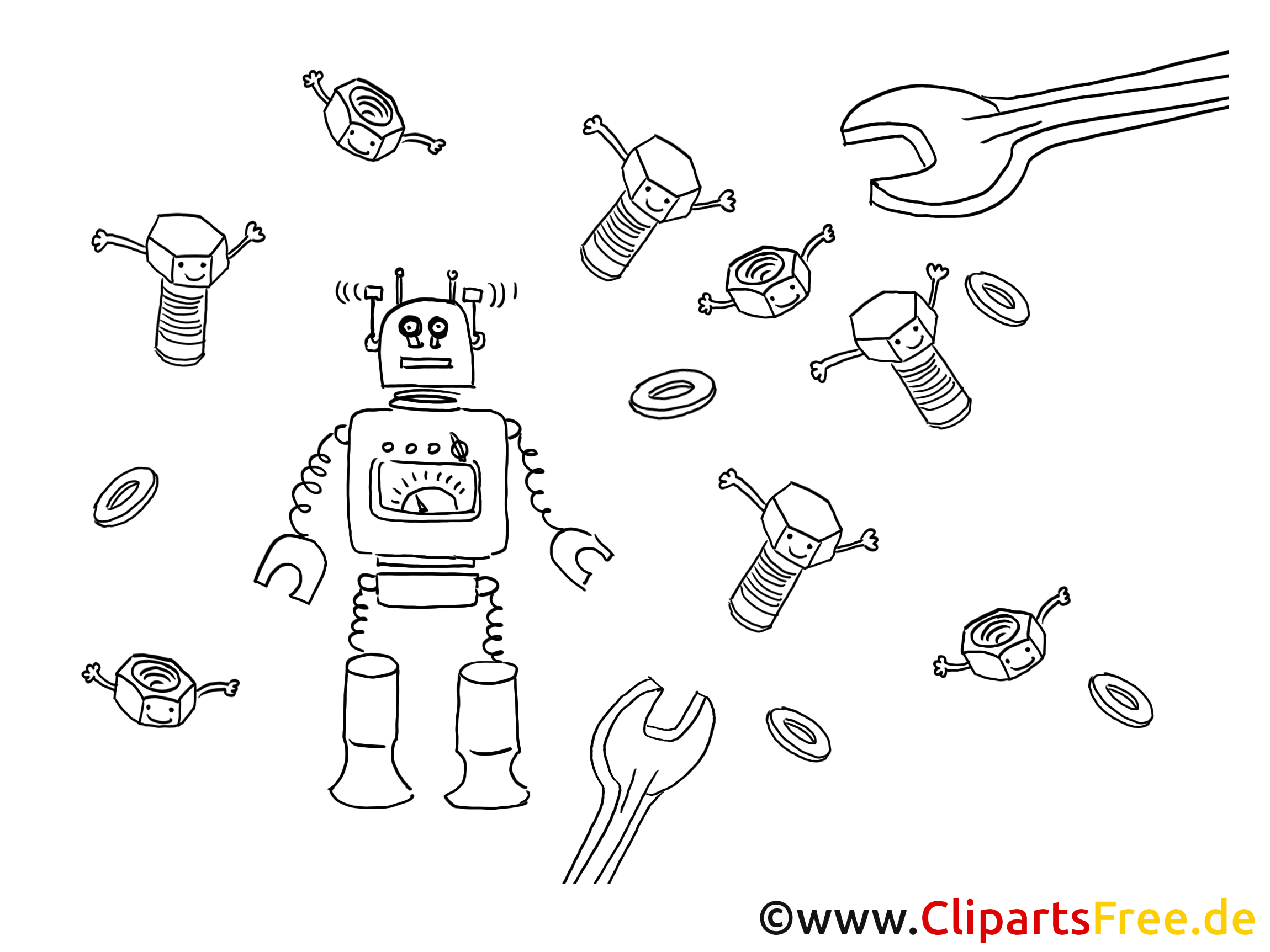 Robot dessin à télécharger – Machines à colorier  Technologie