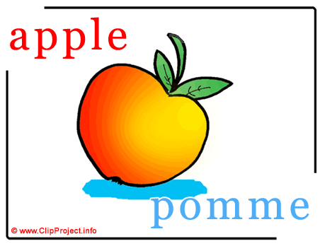 Apple - pomme abc image Dictionnaire Anglais Français