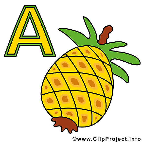 A ananas clip art – Alphabet allemand image gratuite