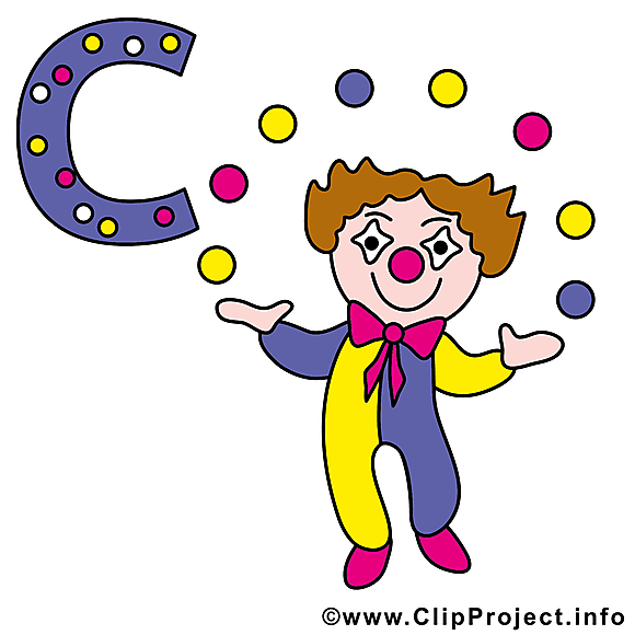 C clown images – Alphabet allemand clipart