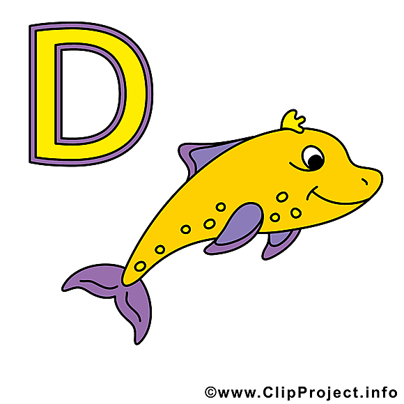 D delphin dessin – Alphabet allemand clip arts gratuits