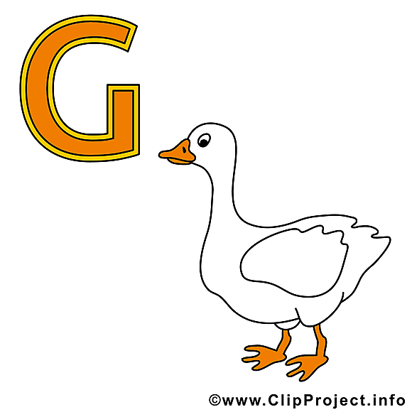 G gans dessin – Alphabet allemand à télécharger