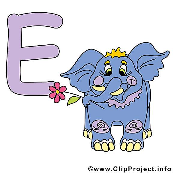 E elephant image à télécharger – Alphabet english clipart