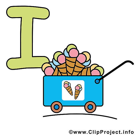 I ice cream dessin à télécharger – Alphabet english images