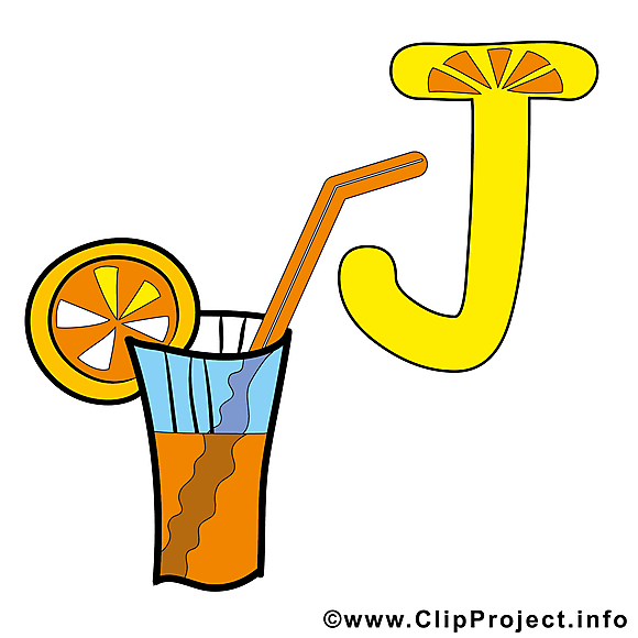 J juice clip arts gratuits – Alphabet english illustrations