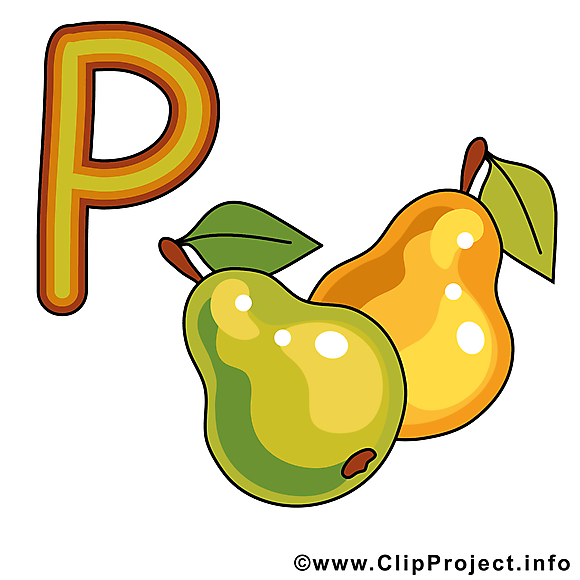 P pear dessin – Alphabet english cliparts à télécharger