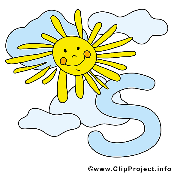 S sun image gratuite – Alphabet english illustration