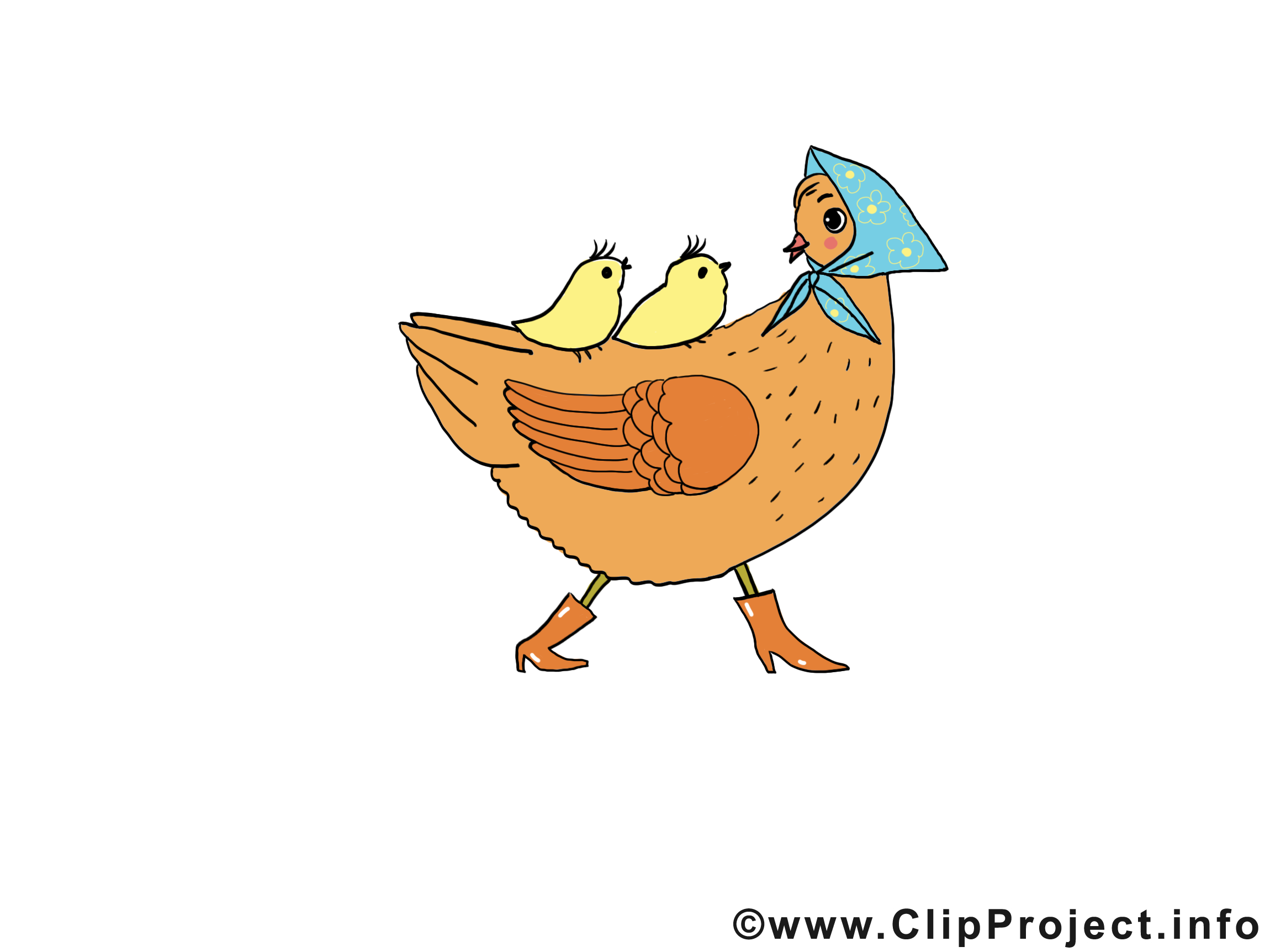 Poule illustration gratuite - Pâques clipart