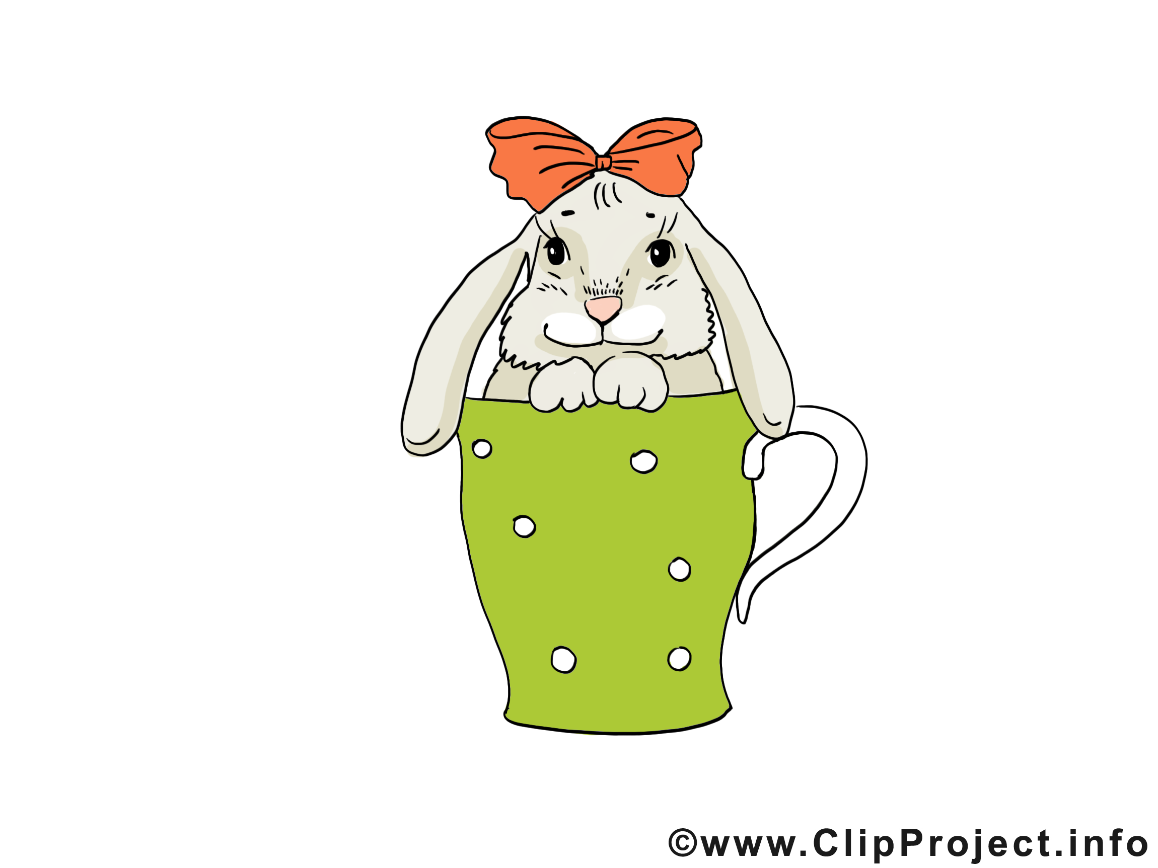 Tasse lapin dessin gratuit - Pâques image