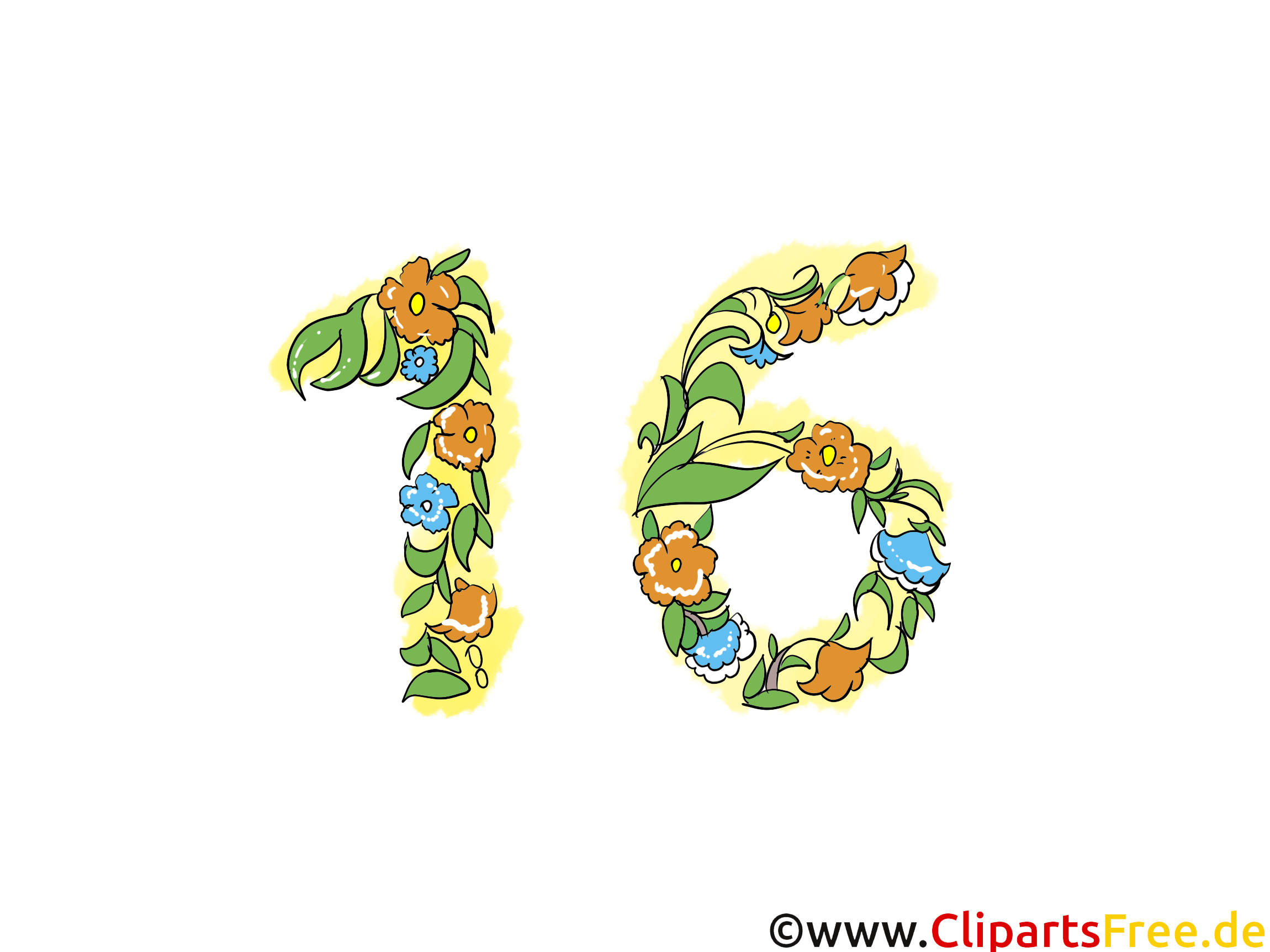 16 ans cliparts gratuis – Anniversaire images