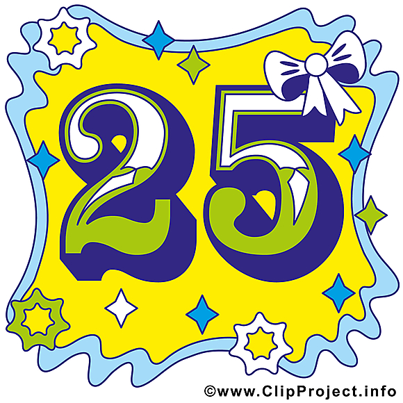 25 ans cliparts gratuis – Anniversaire images