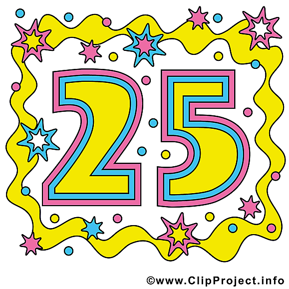 25 ans image – Anniversaire images cliparts