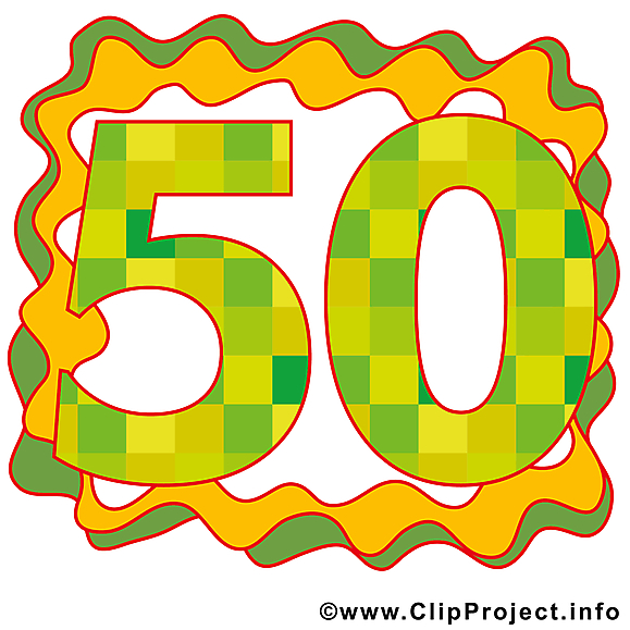 50 ans clip art – Anniversaire image gratuite