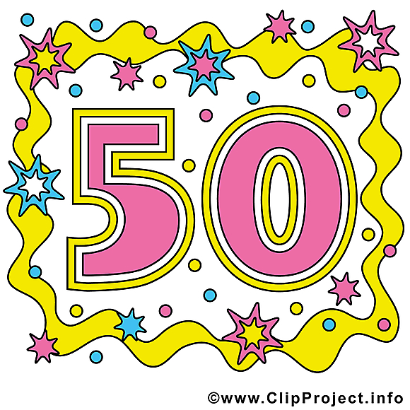 50 ans clip arts gratuits – Anniversaire illustrations