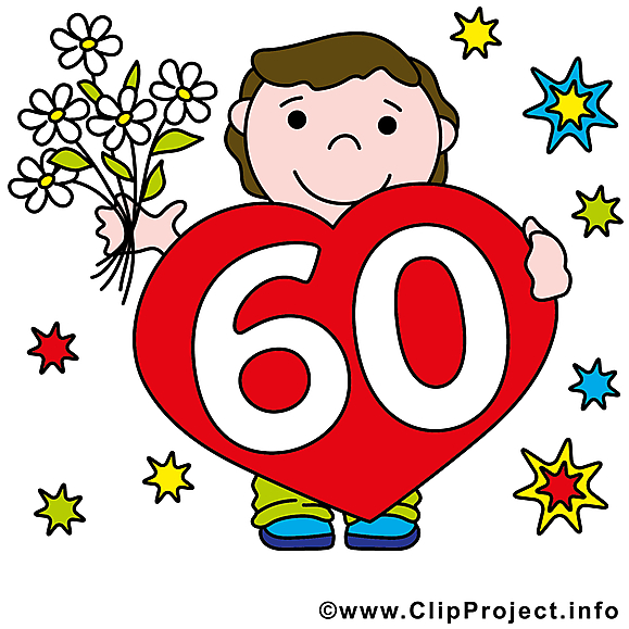 60 ans illustration gratuite – Anniversaire clipart