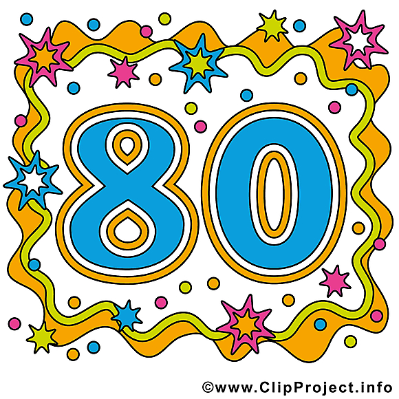 80 ans clipart – Anniversaire dessins gratuits