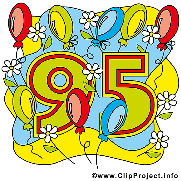 Ballons 95 ans image gratuite – Anniversaire cliparts