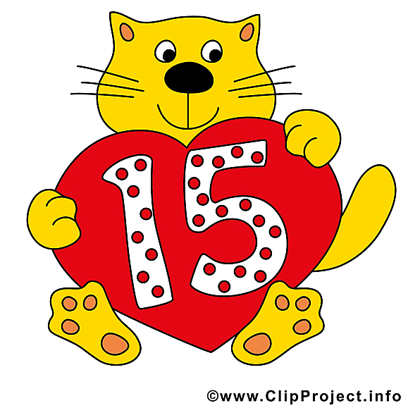 Chat 15 ans dessins gratuits – Anniversaire clipart