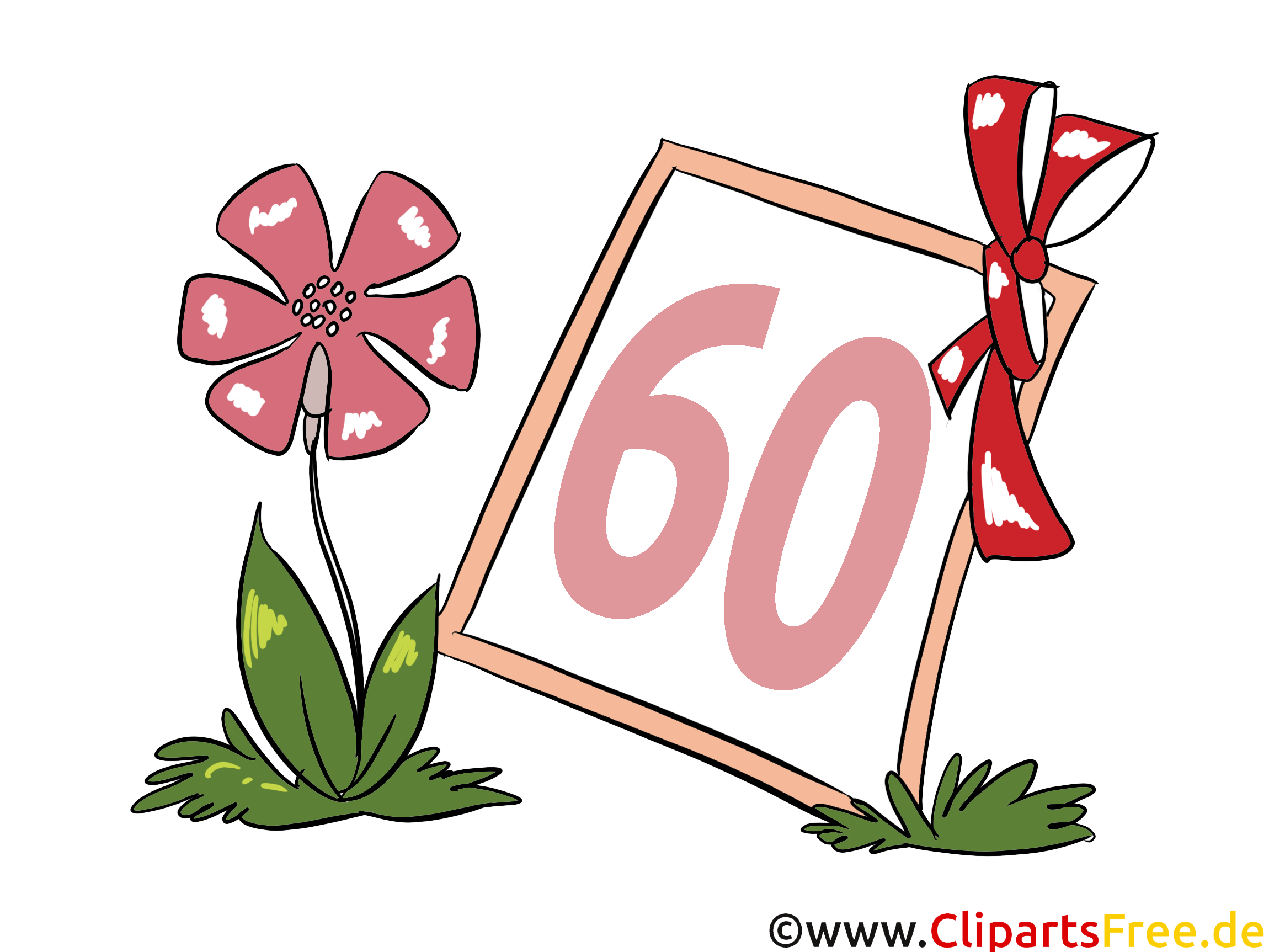 Fleur 60 ans image gratuite – Anniversaire illustration