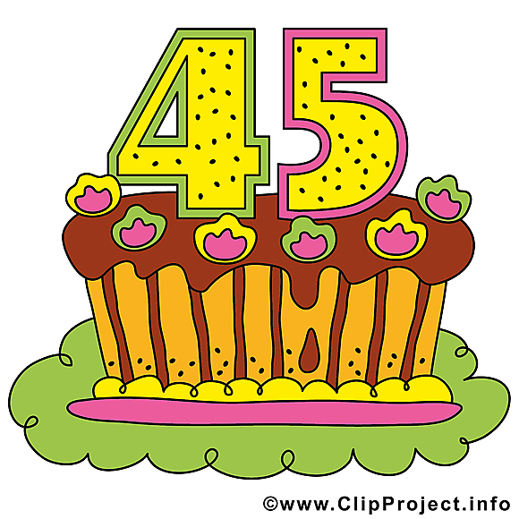 Gâteau 45 ans dessin gratuit – Anniversaire image