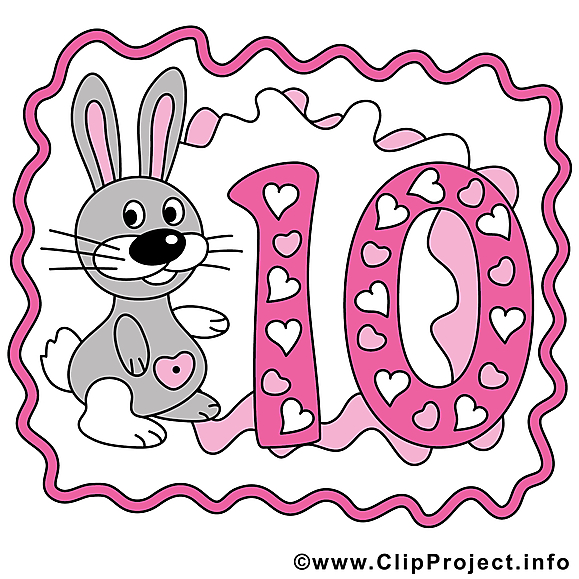 Lapin 10 ans images gratuites – Anniversaire clipart