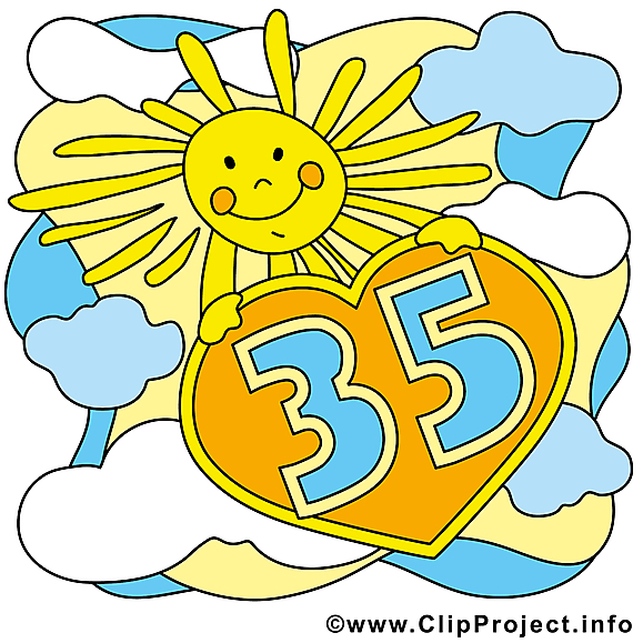 Soleil 35 ans images gratuites – Anniversaire clipart