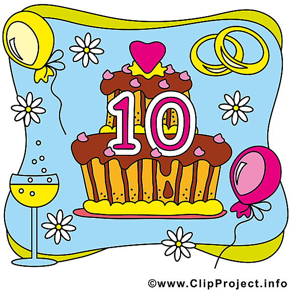 10 ans gâteau anniversaire mariage clip art gratuit