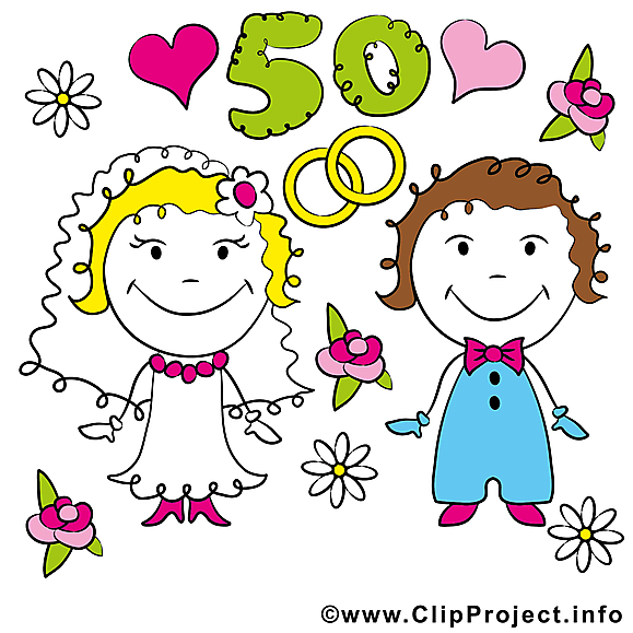 50 ans anniversaire mariage clipart