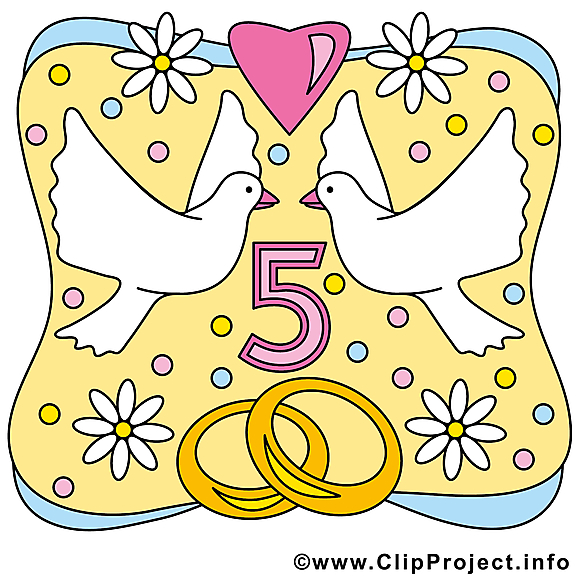 5 ans anniversaire mariage image à télécharger gratuite