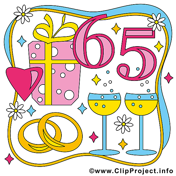 65 ans anniversaire mariage clipart