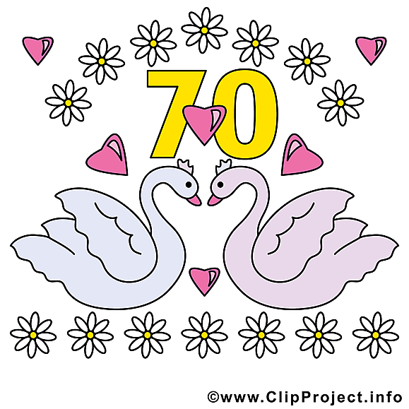 70 ans anniversaire mariage clipart