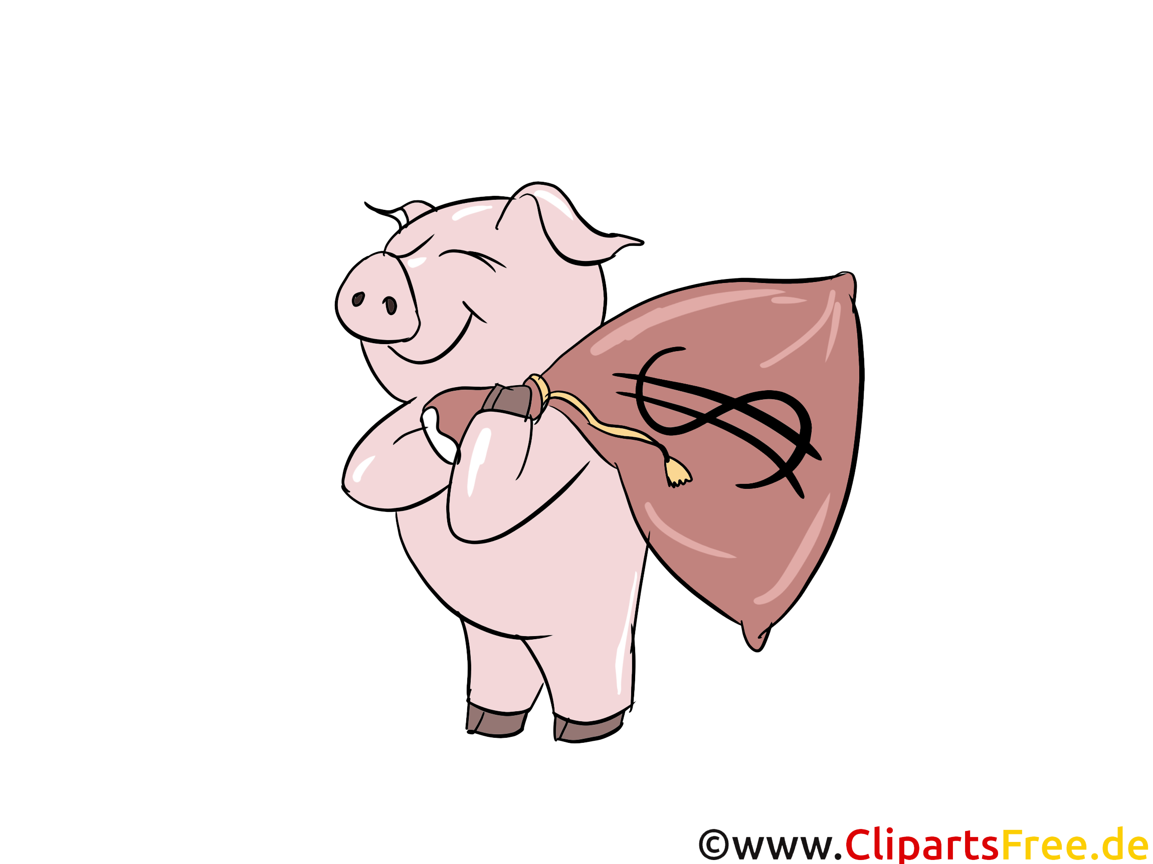 Cochon sac clip arts gratuits – Argent illustrations