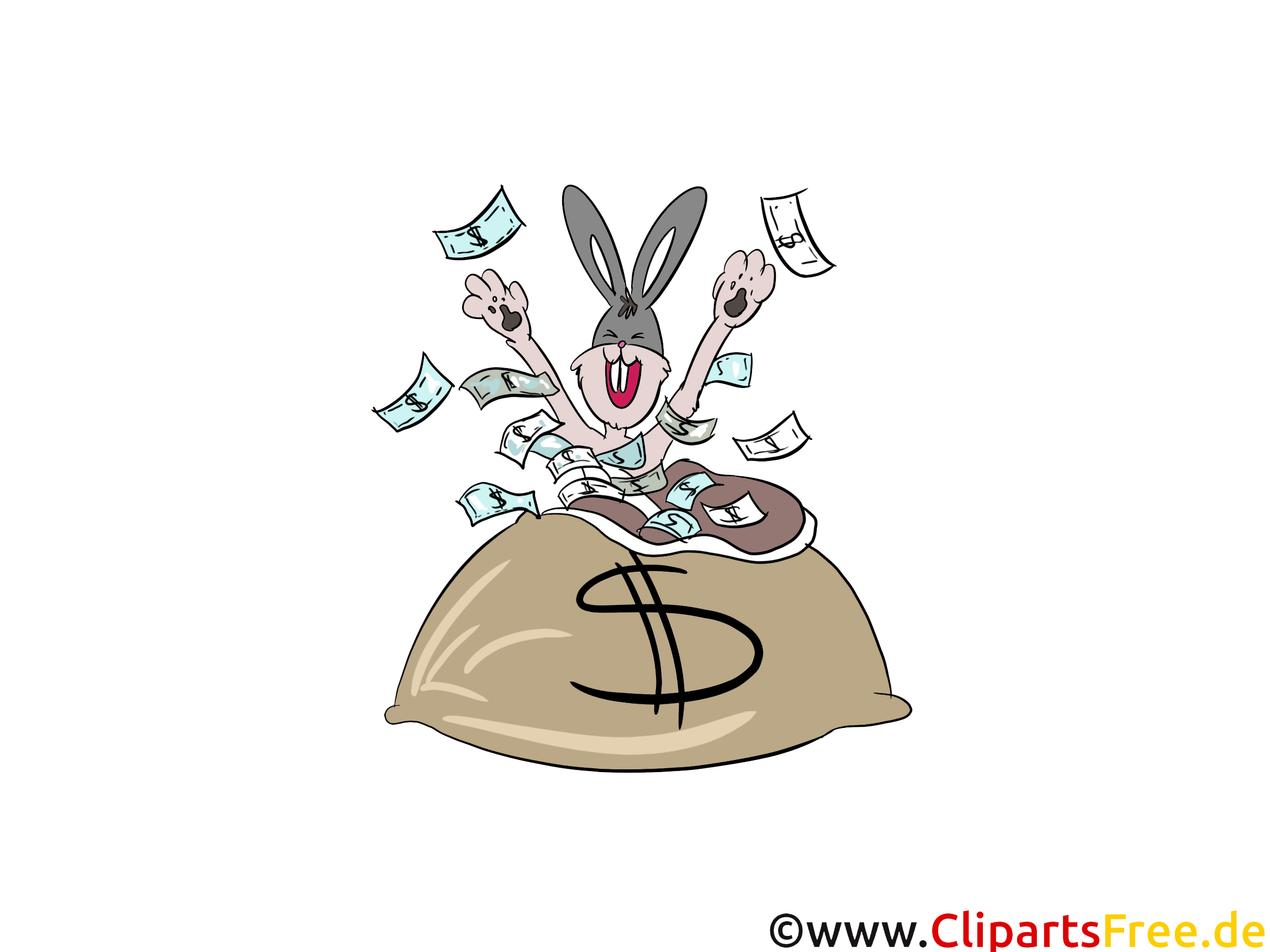 Lapin billets images – Argent clip art gratuit