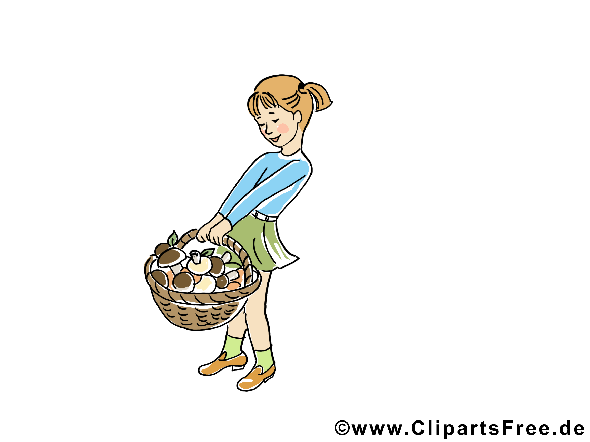 Panier champignons dessins gratuits – Automne clipart