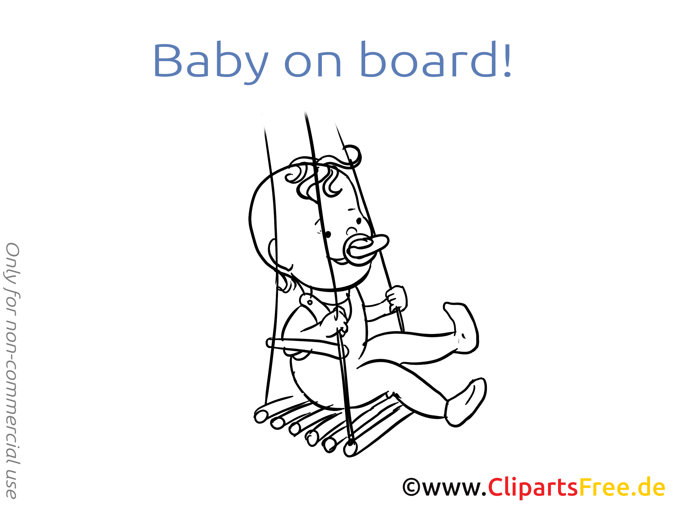 Balançoire cliparts à colorier – Bébé à bord images