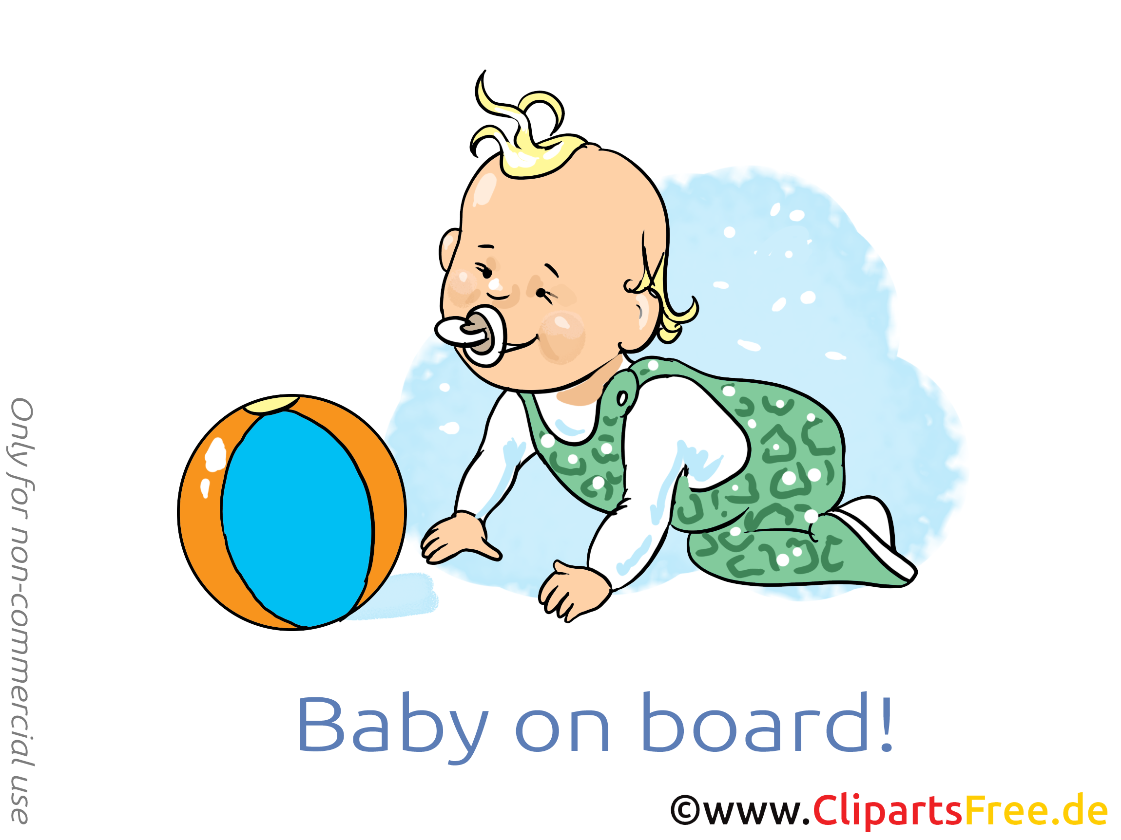 Balle image gratuite – Bébé à bord illustration