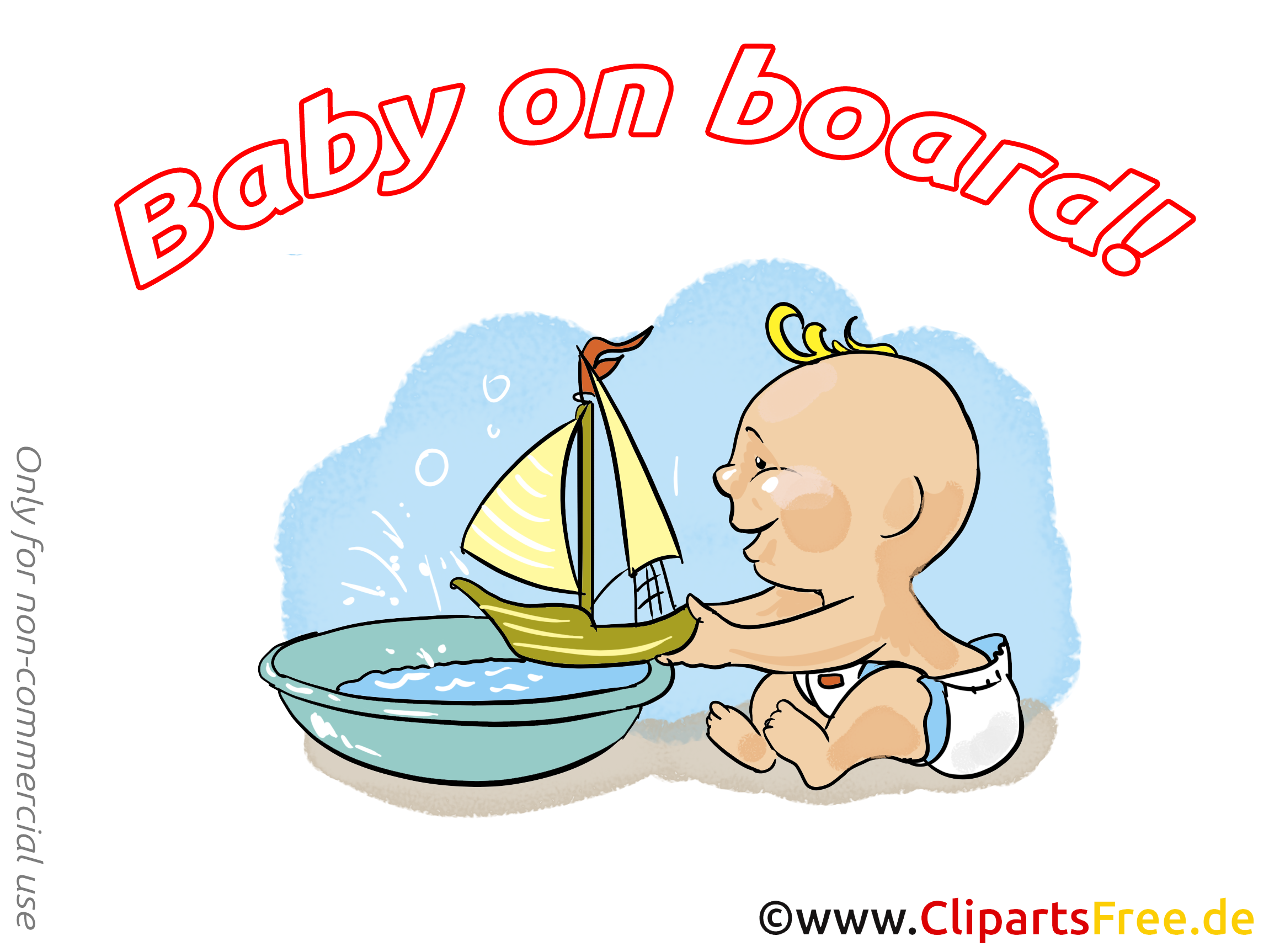 Bateau dessin – Bébé à bord cliparts à télécharger