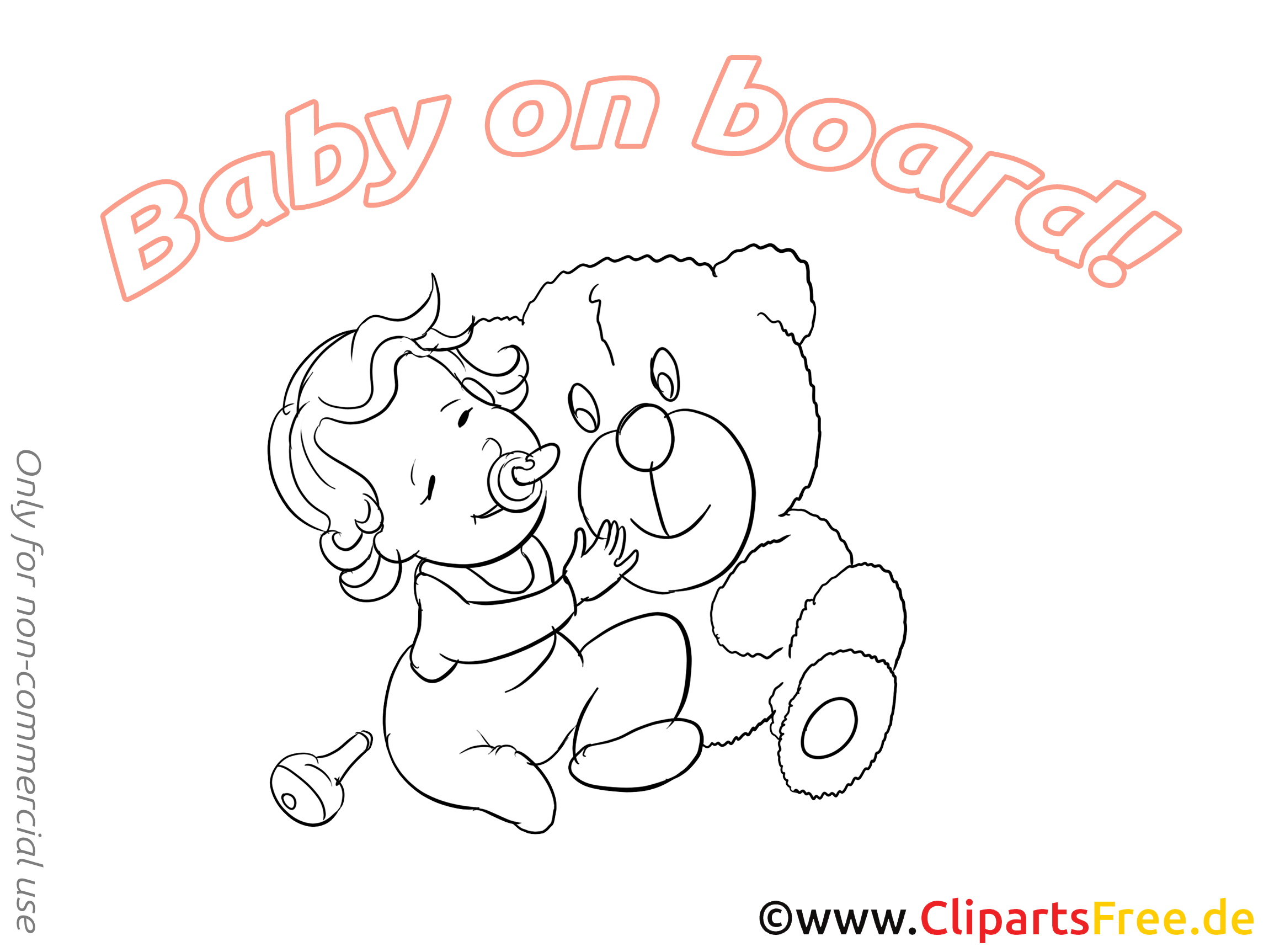 Bébé à bord illustration à imprimer ours en peluche
