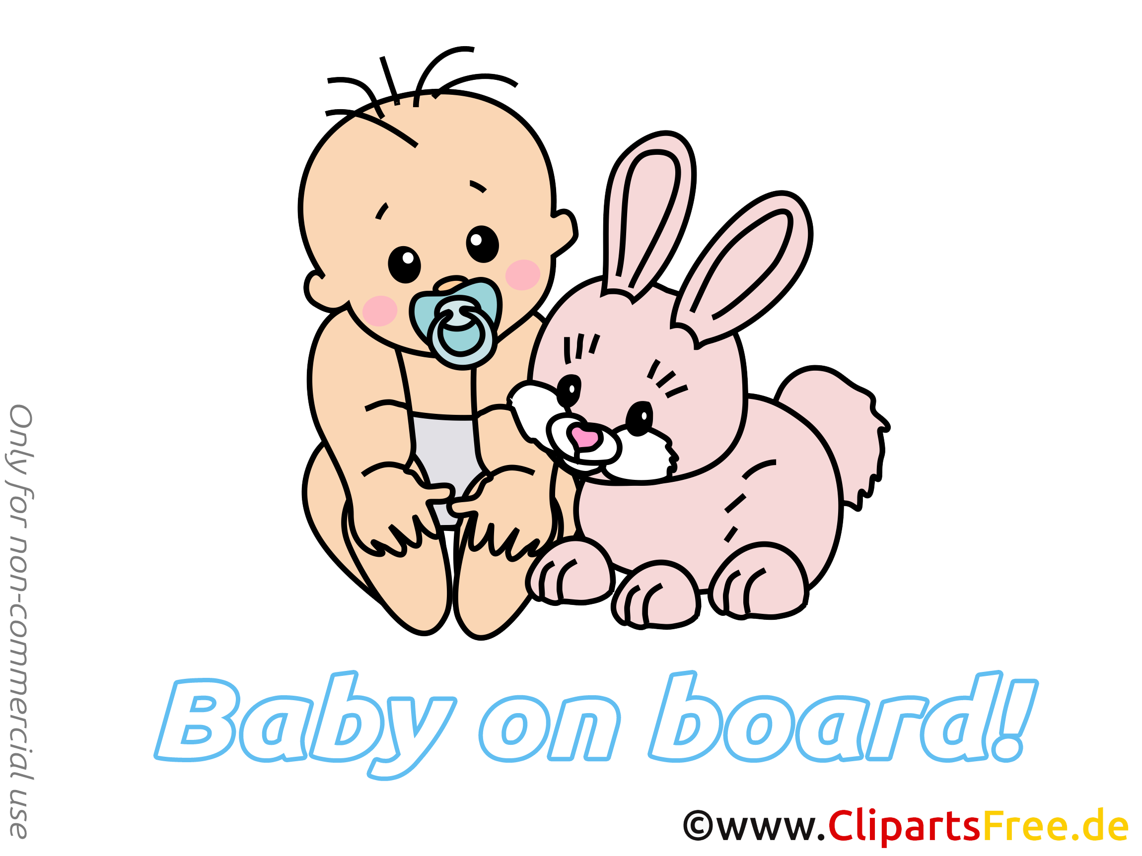 Bébé à bord illustration lapin gratuite