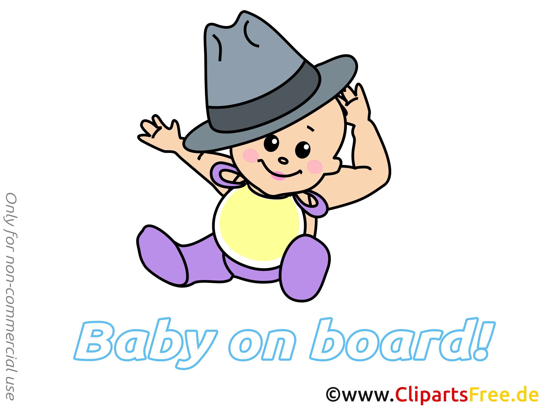 Chapeau dessin – Bébé à bord cliparts à télécharger