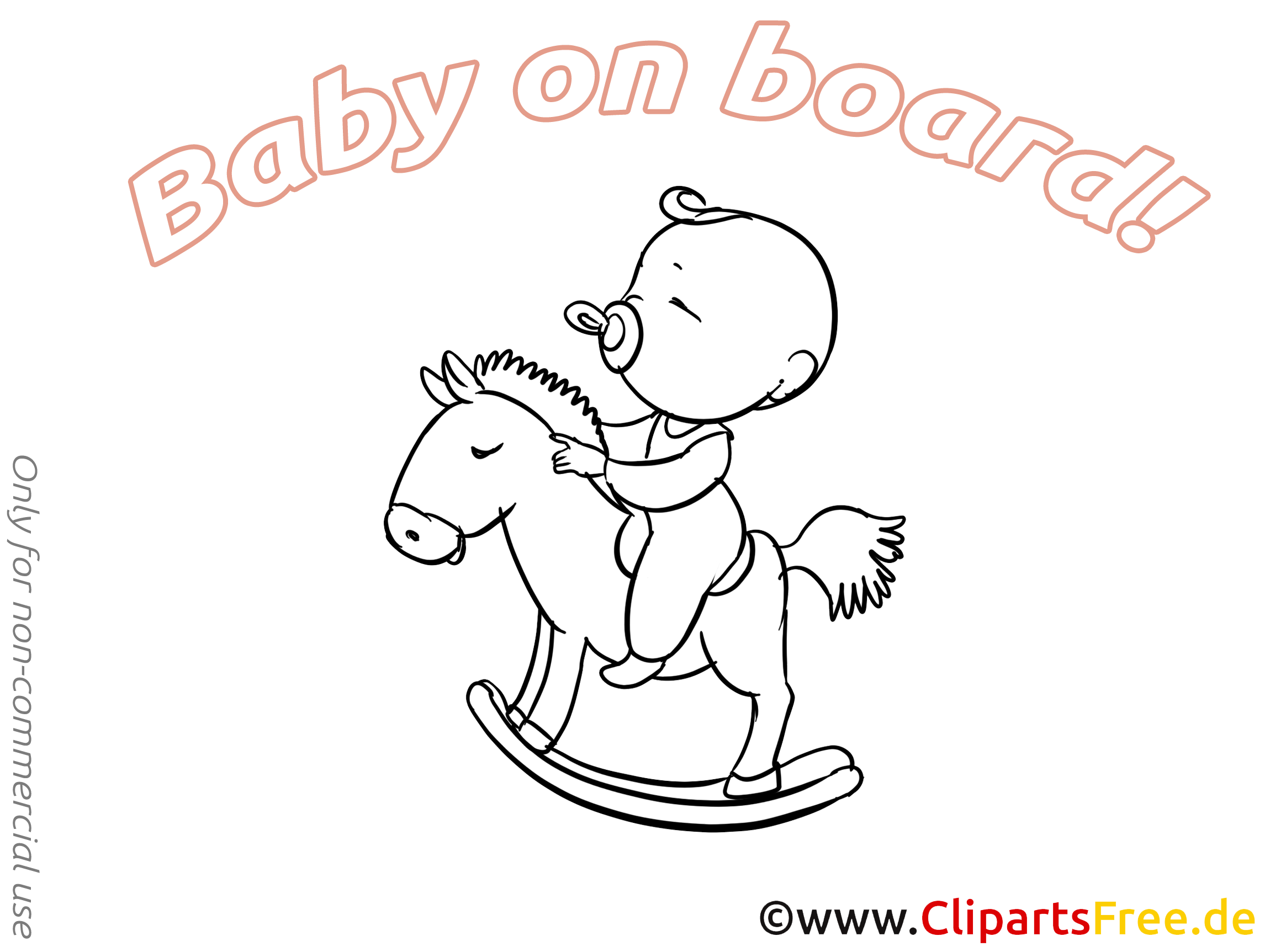 Cheval en bois illustration à colorier – Bébé à bord images